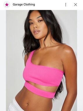 Garage Hot Pink One-Shoulder Wrap Crop Top